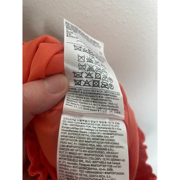 Banana Factory Size 0 Linen-Blend Mini Skirt Orange Paper Bag Elastic Waist - Picture 12 of 13